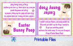 Easter Bunny Poop Bag Topper within Easter Bunny Poop Printable
