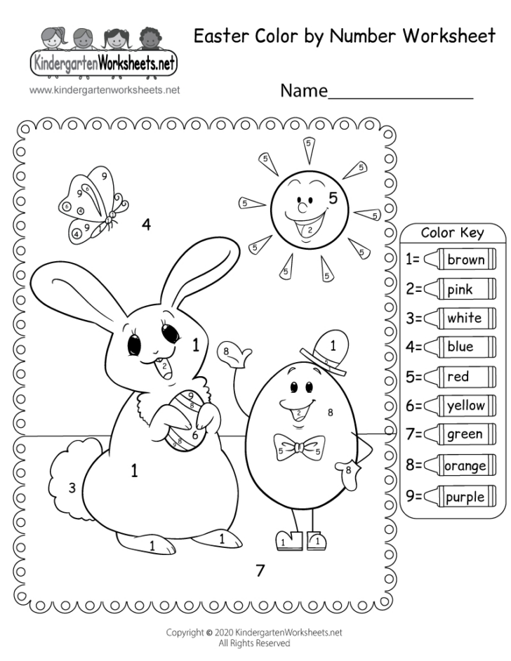 Color By Number Easter Printable