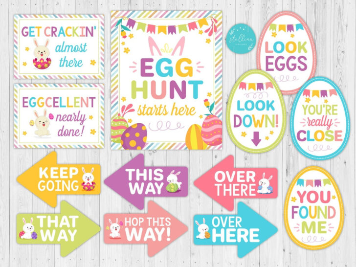 Easter Eggs Hunt Printable Signs
