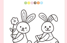 Easter Holiday Colornumber For Kids Free Printable Pdf regarding Free Printable Color By Number Easter