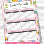 Easter Printable Potluck Sign Up Sheet, Editable, Microsoft Excel, 8.5X11,  Family, Office, Holiday, Instant Download, Spring   Etsy Denmark With Easter Potluck Sign Up Sheet Printable