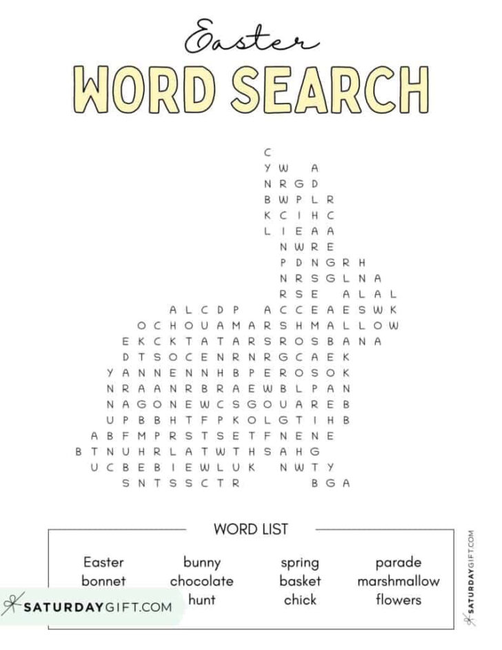 Free Printable Word Search Easter