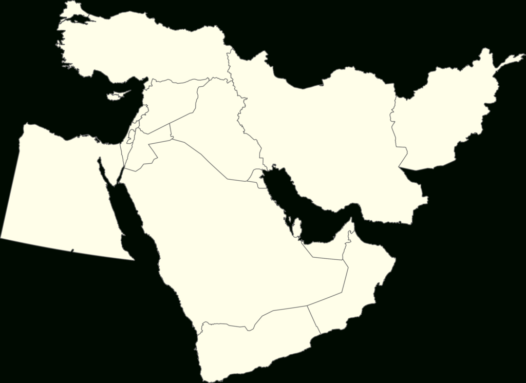 Printable Blank Map Of Middle East | Fanny Printable