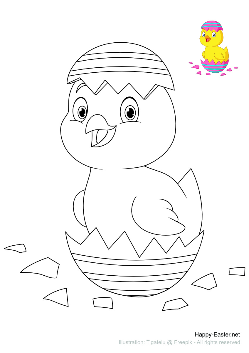 Free Printable Coloring Page | Chick Hatching From Easter Egg regarding Easter Chick Printable Free