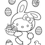 Hello Kitty Easter   Coloring Pages For Kids Regarding Printable Hello Kitty Easter Coloring Pages