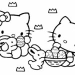 Hello Kitty With Easter Egg Coloring Page Regarding Printable Hello Kitty Easter Coloring Pages