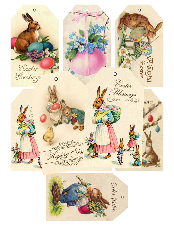 Free Printable Vintage Easter Tags