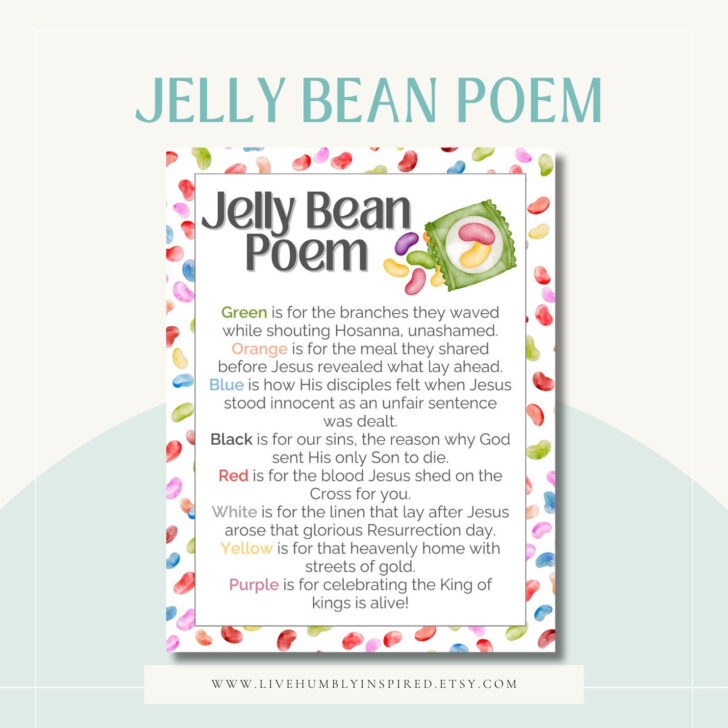 Easter Jelly Bean Poem Printable