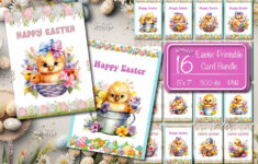 Printable Easter Card Bundle Watercolor Easter Bunny Card inside Printable Easter Cards For Grandchildren
