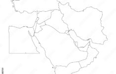 Stock-Vektorgrafik „Blank Map Of Middle East, Or Near East. Simple throughout Printable Blank Map Of Middle East