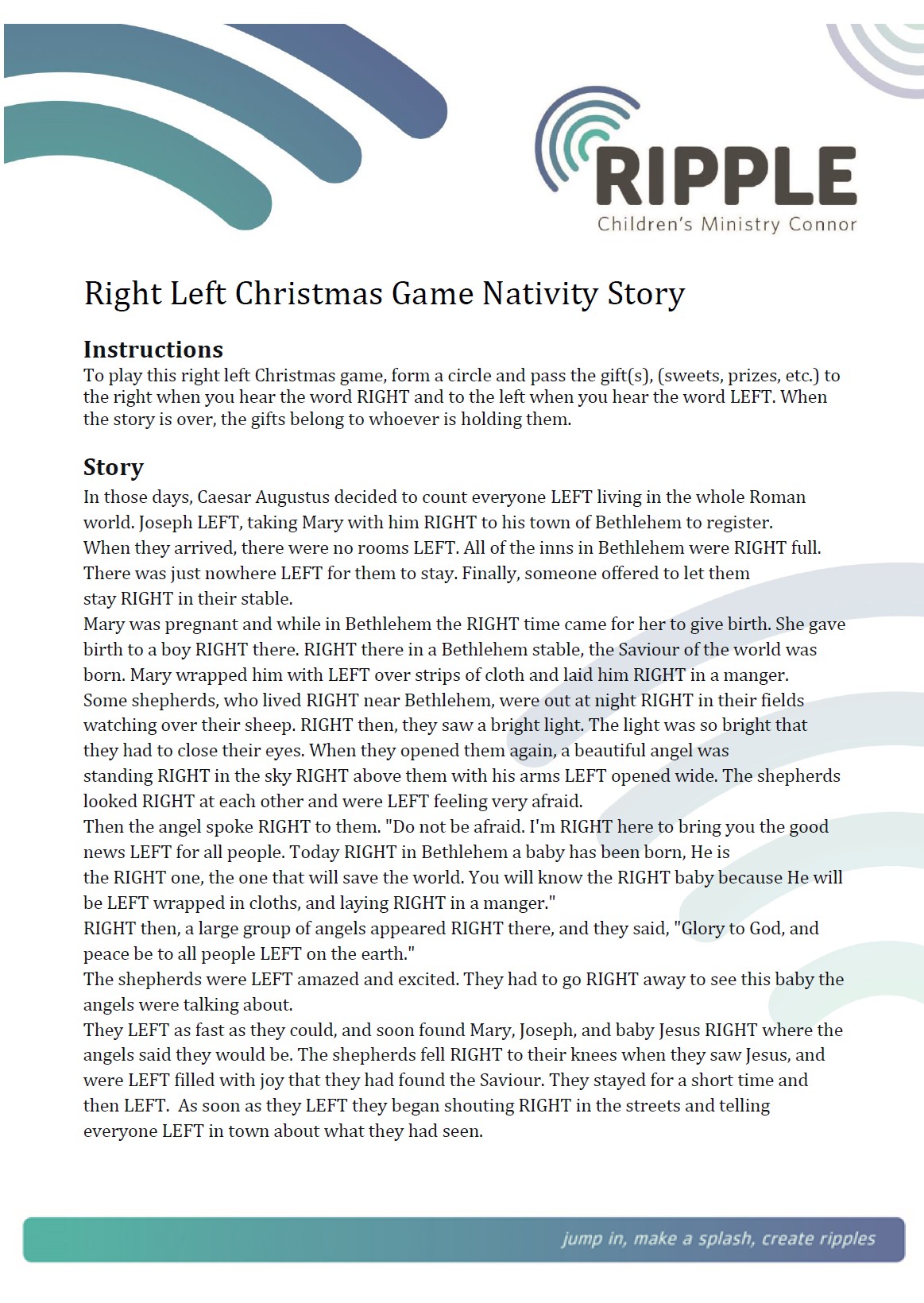 Free Printable Left Right Christmas Game 3