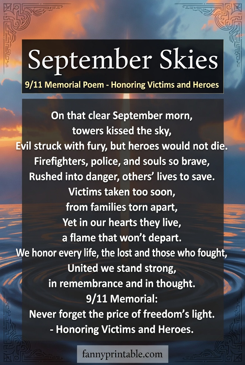911 Memorial Poem Honoring Victims and Heroes FannyPrintable 1 911 Memorial Poem Honoring Victims and Heroes FannyPrintable (1)