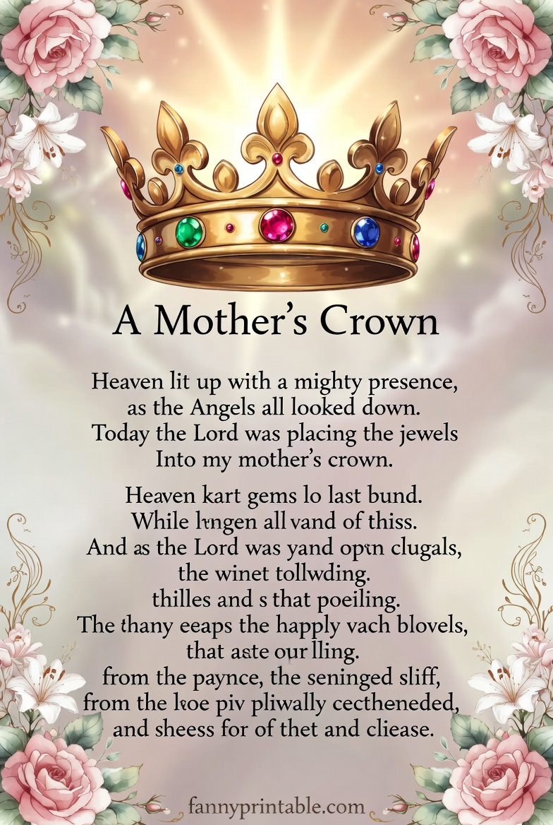 A Mothers Crown Poem Printable 1 A Mother's Crown Poem Printable (1)