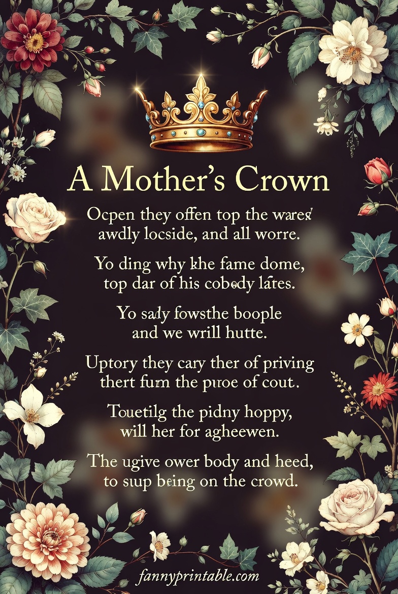 A Mothers Crown Poem Printable 2 A Mother's Crown Poem Printable (2)