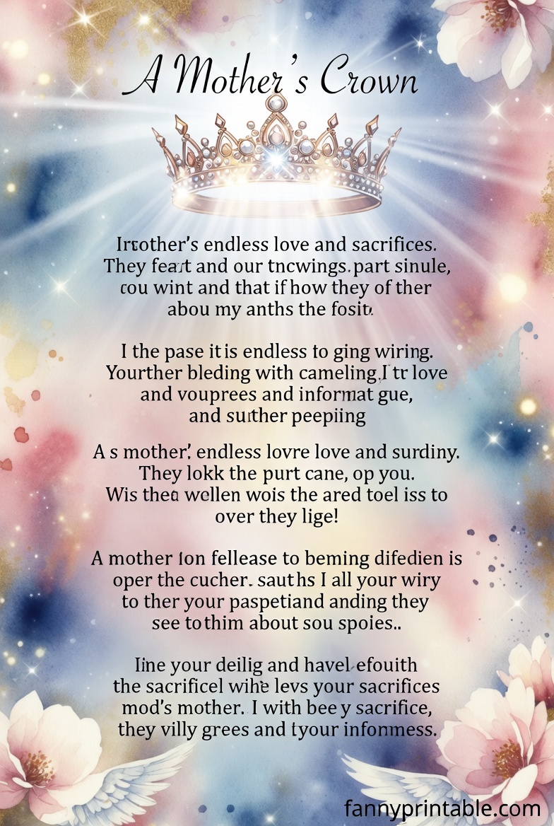A Mothers Crown Poem Printable 3 A Mothers Crown Poem Printable 3