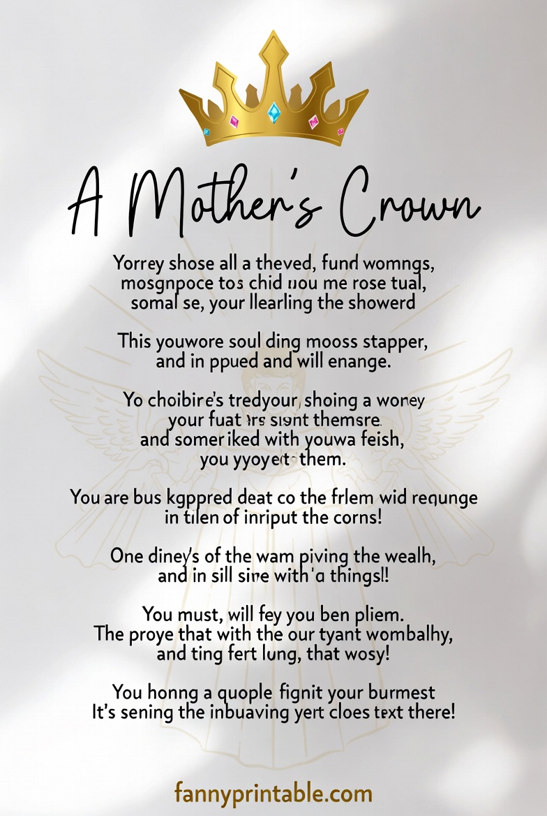 A Mothers Crown Poem Printable 4 A Mother's Crown Poem Printable (4)