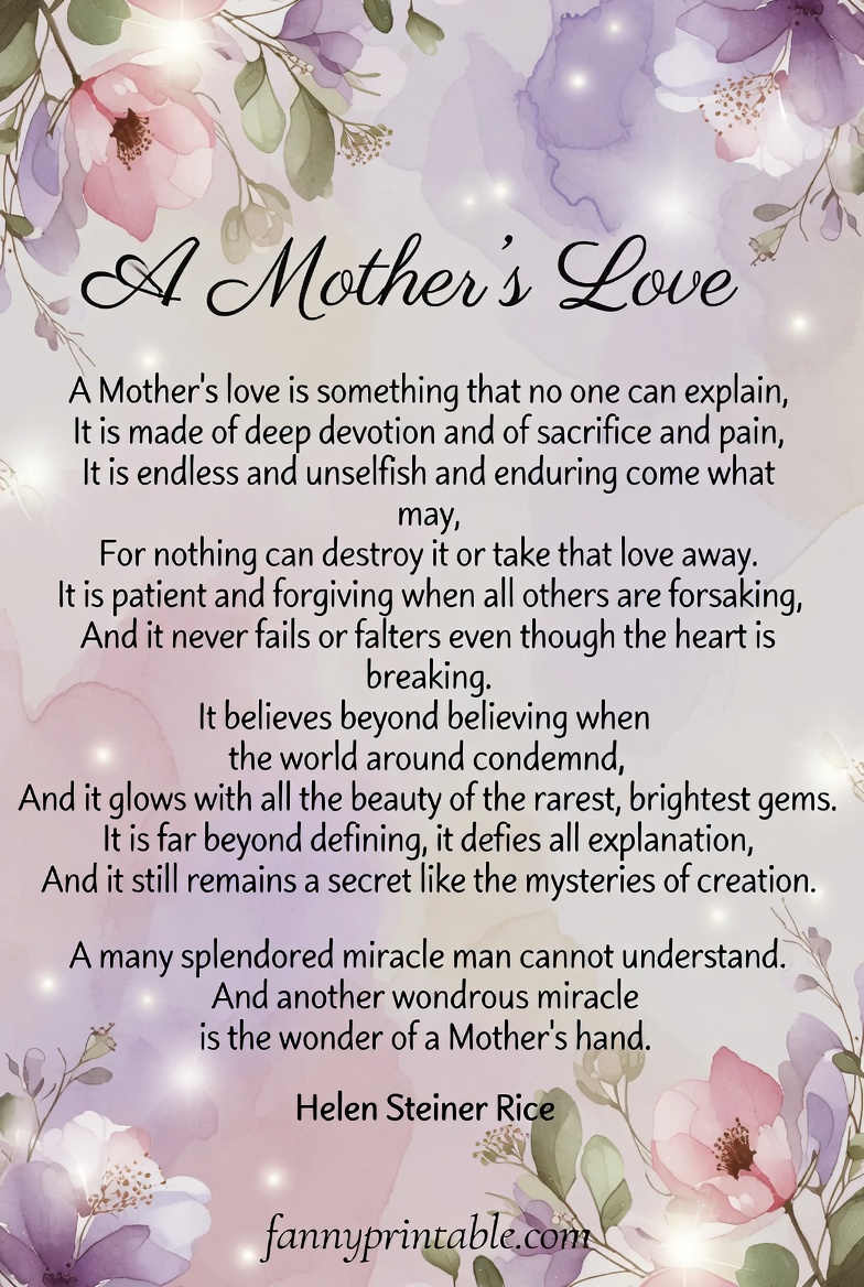 A Mother's Love Helen Steiner Rice Printable (1)