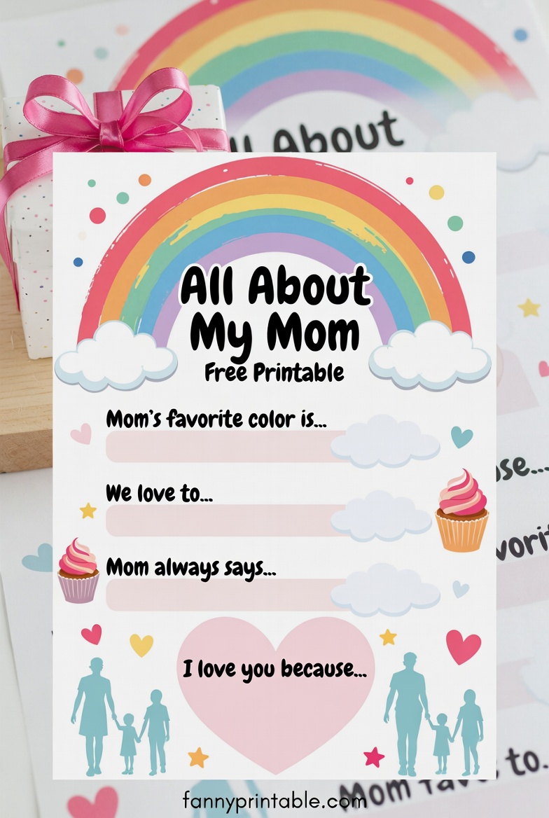 All About My Mom Free Printable - Fanny Printable (1)