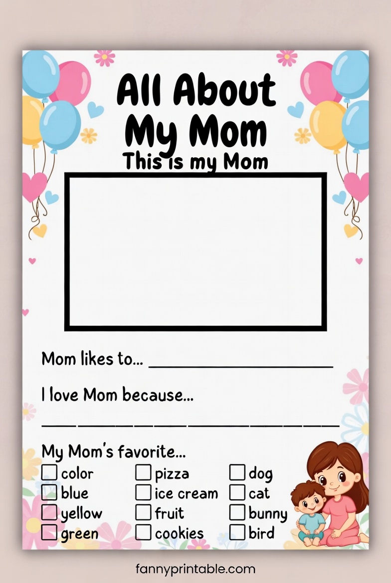 All About My Mom Free Printable - Fanny Printable (3)