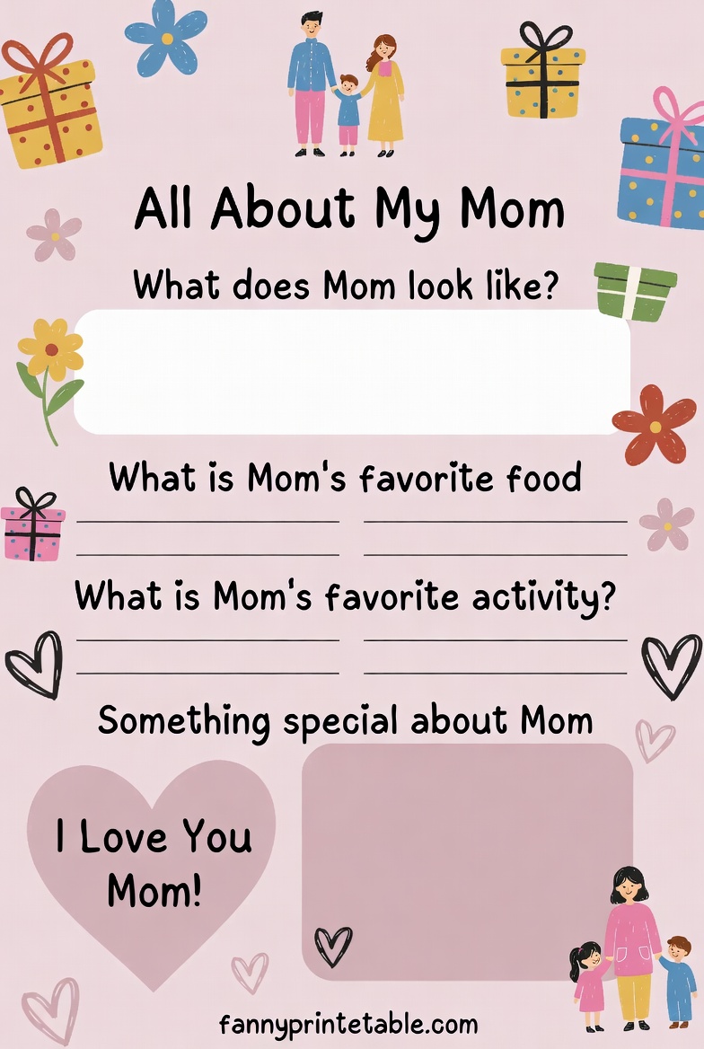 All About My Mom Printable - Fanny Printable (4)