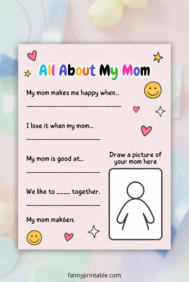 All About My Mom Worksheet - Fanny Printable (3)