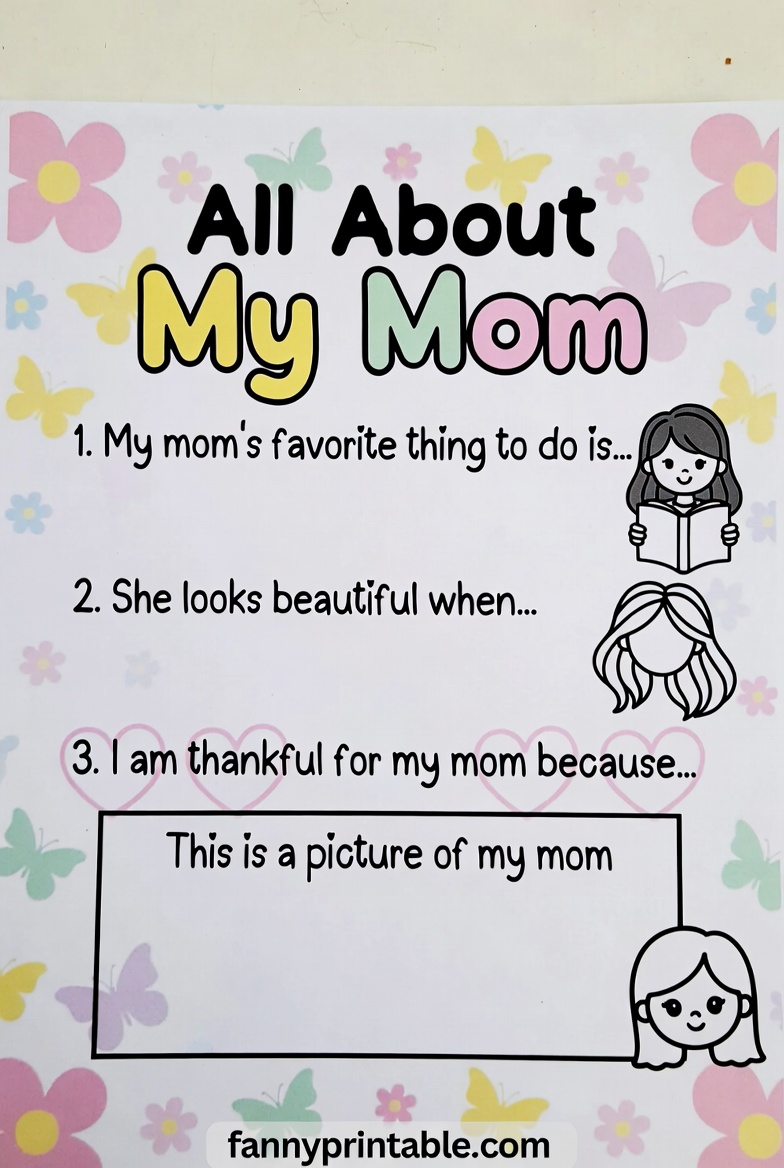 All About My Mom Worksheet - Fanny Printable (4)