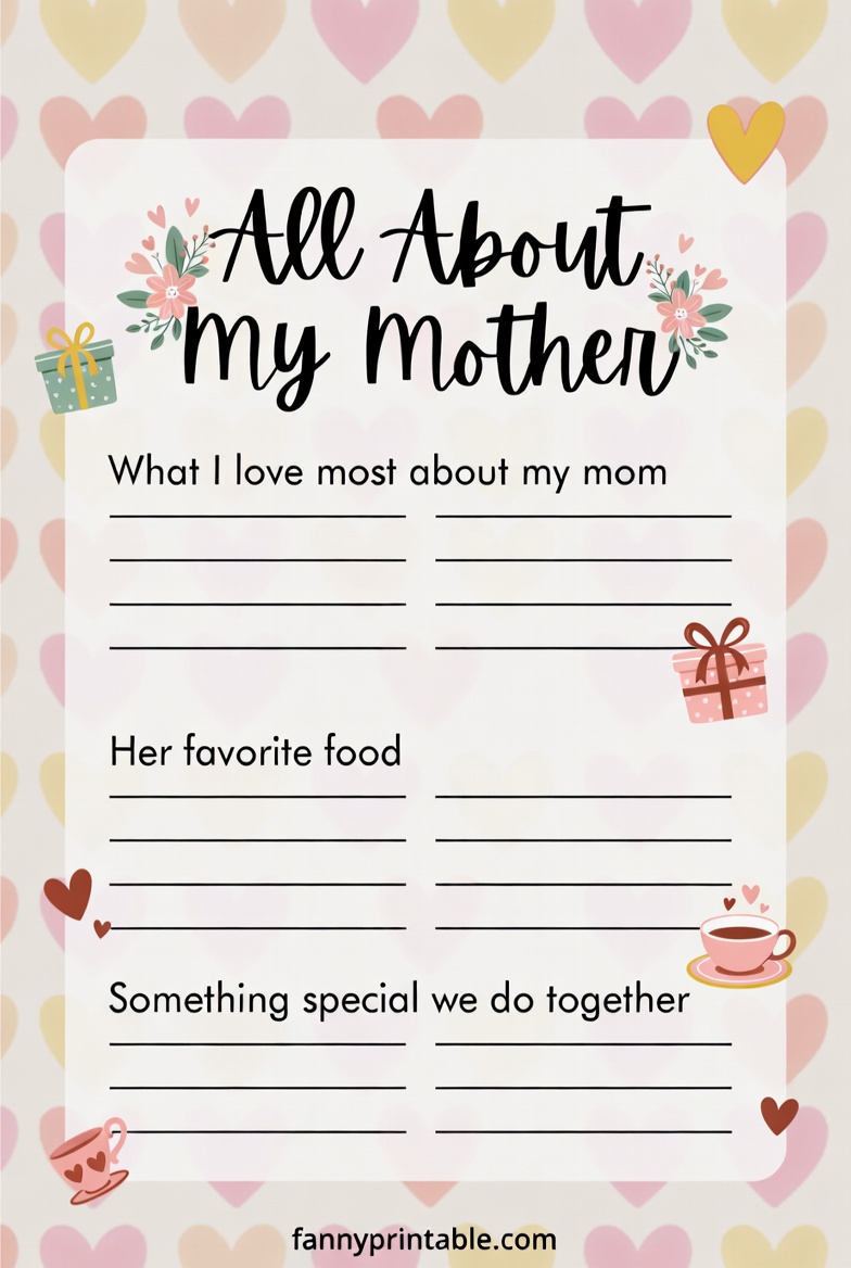 All About My Mother Printable (1)