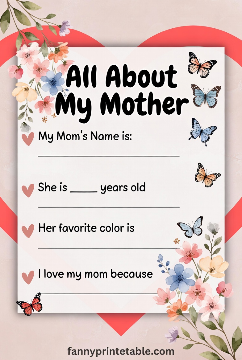 All About My Mother Printable (3)