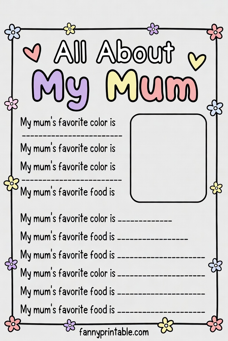 All About My Mum Free Printable - Fanny Printable (2)