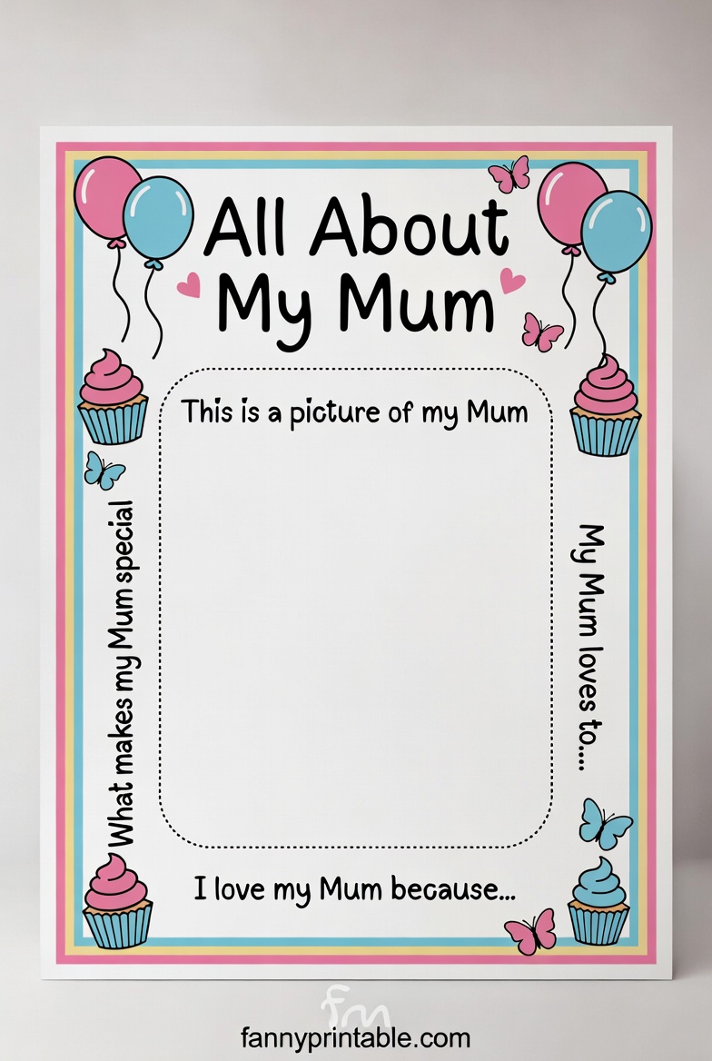All About My Mum Free Printable - Fanny Printable (4)