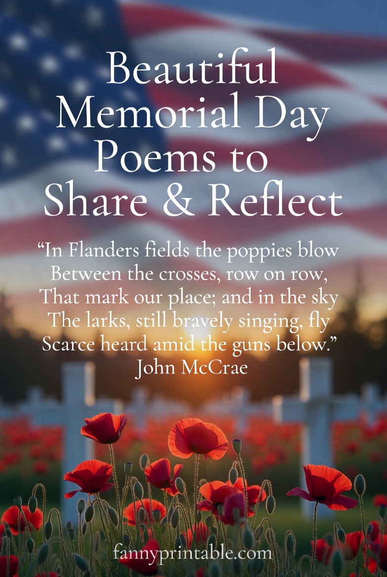 Beautiful Memorial Day Poems to Share & Reflect FannyPrintable (1)