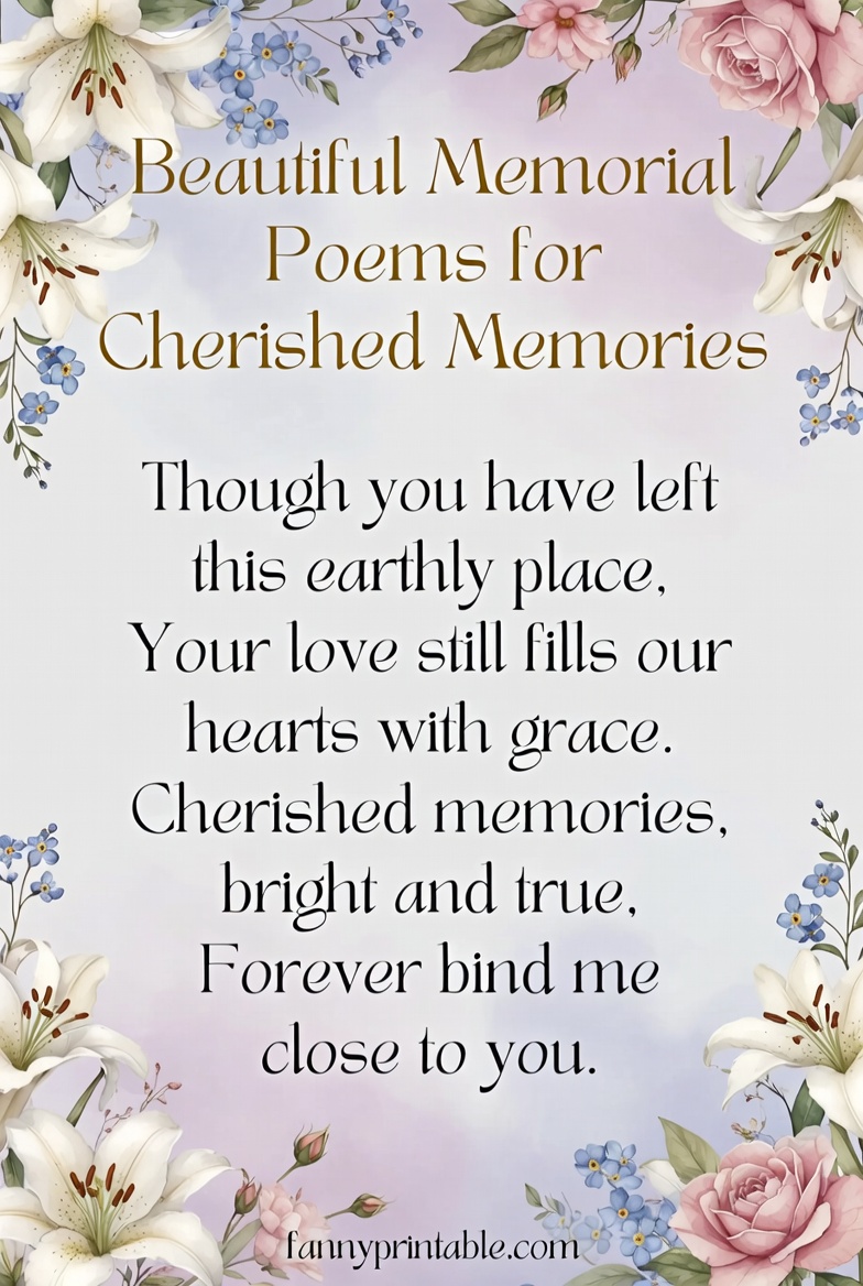 Beautiful Memorial Poems for Cherished Memories FannyPrintable (1)
