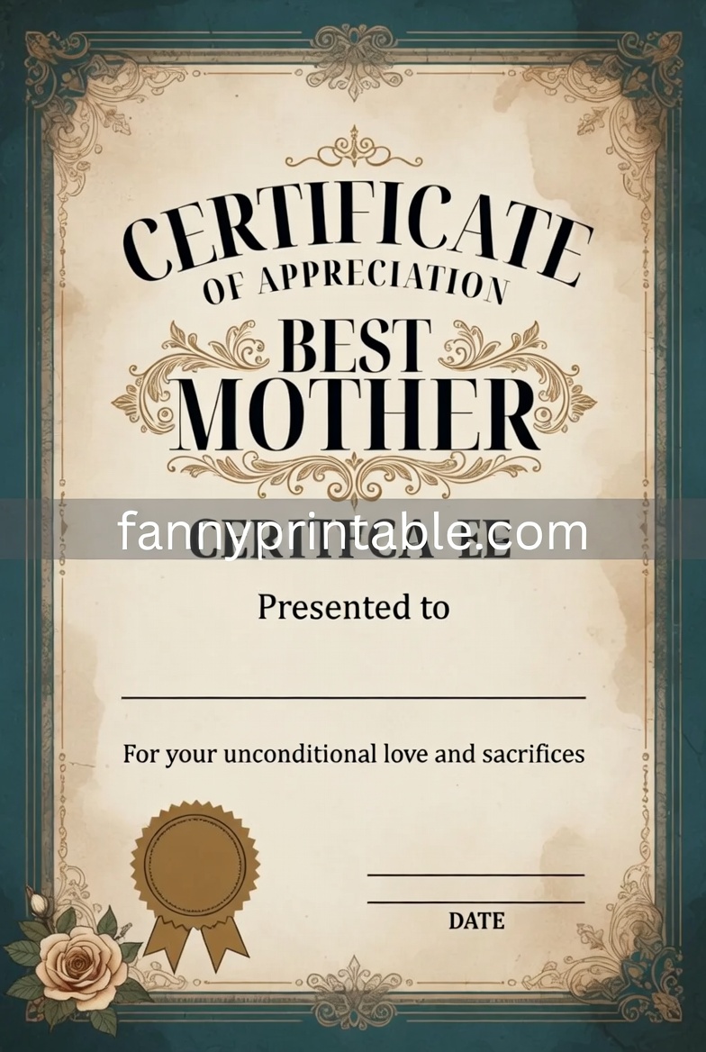 Best Mother Certificate Printable (3)