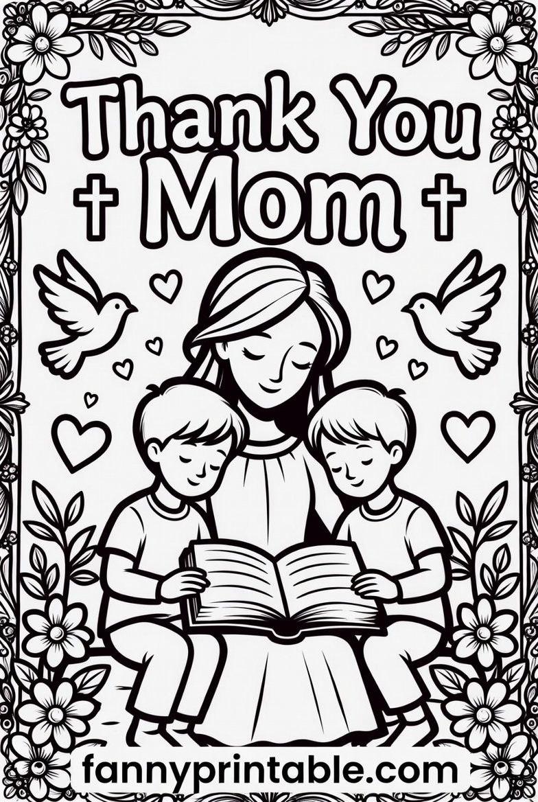 Christian Mother's Day Coloring Pages Free Printable (1)