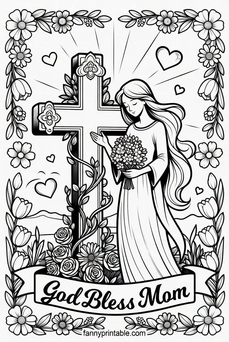 Christian Mother's Day Coloring Pages Free Printable (3)