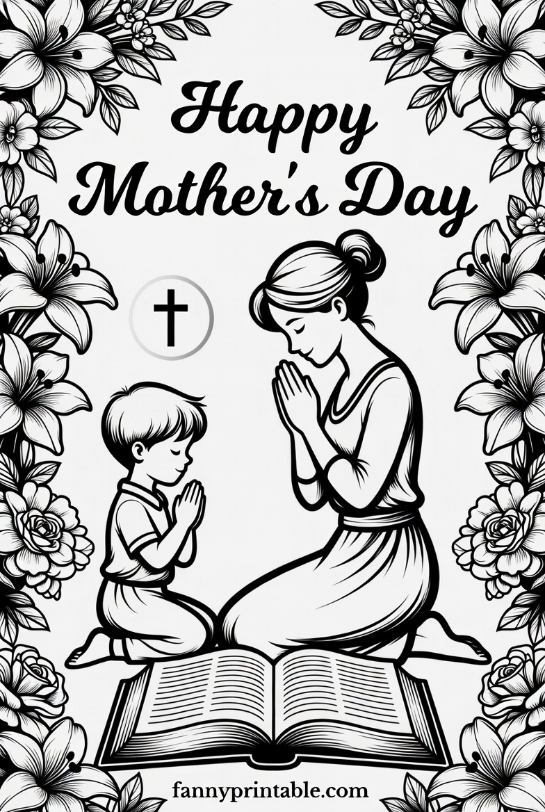 Christian Mother's Day Coloring Pages Free Printable (4)