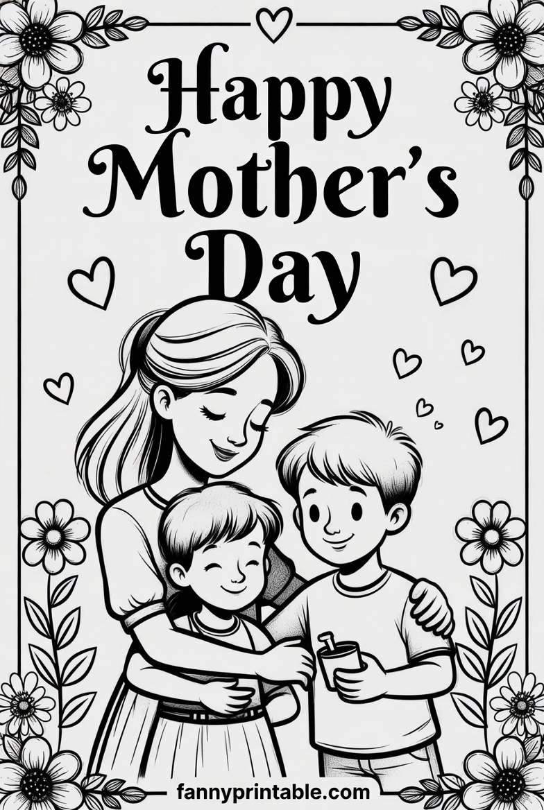 Coloring Pages Mother's Day - Fanny Printable (1)