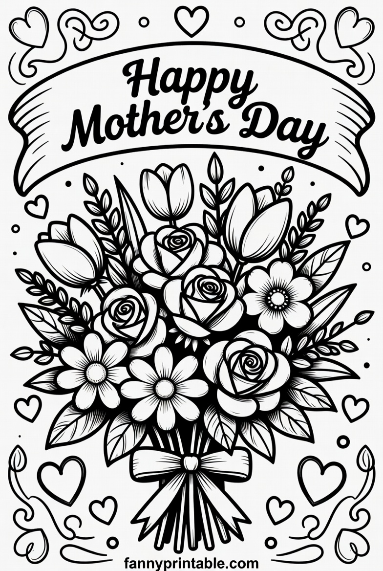 Coloring Pages Mother's Day - Fanny Printable (2)