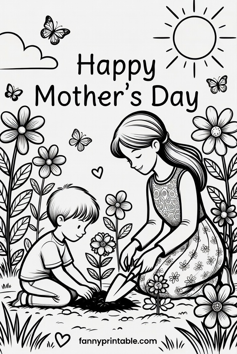 Coloring Pages Mother's Day - Fanny Printable (3)