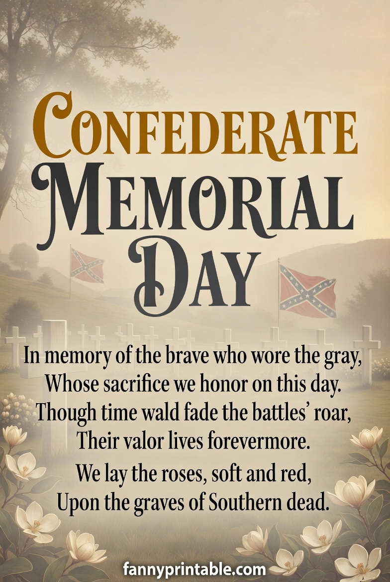 Confederate Memorial Day Poems and Historical Verses FannyPrintable (1)
