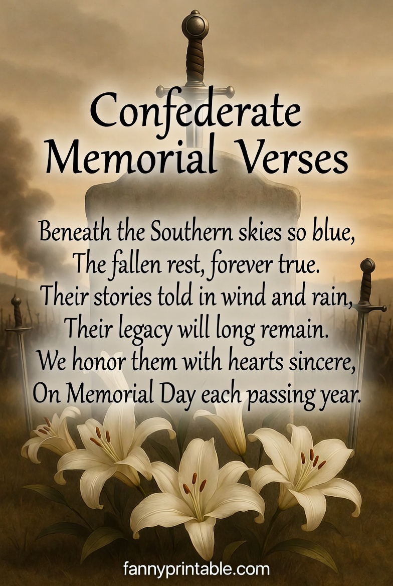 Confederate Memorial Day Poems and Historical Verses FannyPrintable (2)