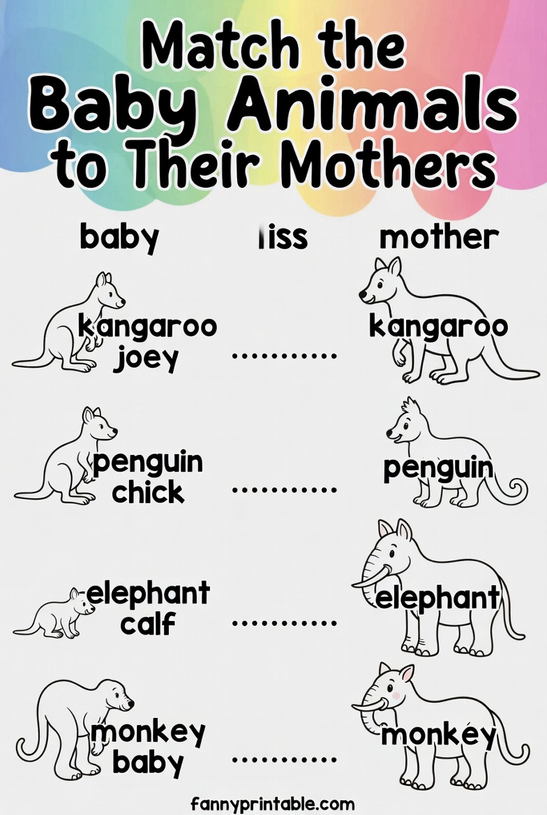 Does A Kangaroo Have A Mother Too Printable Activities (3)