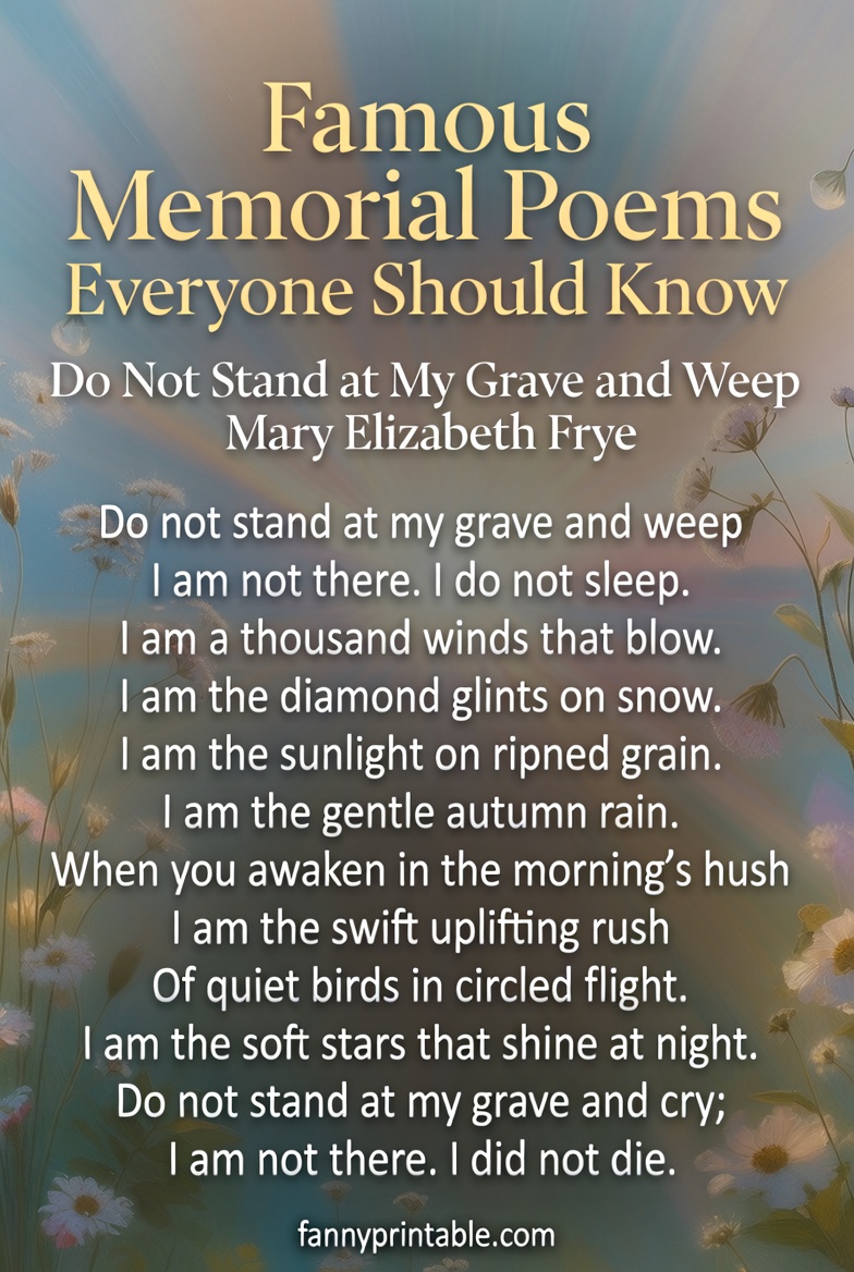 Famous Memorial Poems Everyone Should Know FannyPrintable 1 Famous Memorial Poems Everyone Should Know FannyPrintable (1)