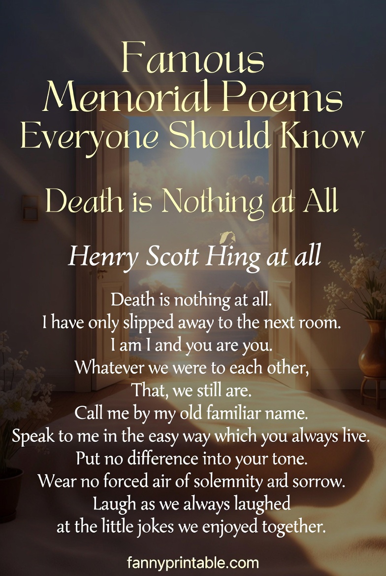 Famous Memorial Poems Everyone Should Know FannyPrintable 4 Famous Memorial Poems Everyone Should Know FannyPrintable (4)
