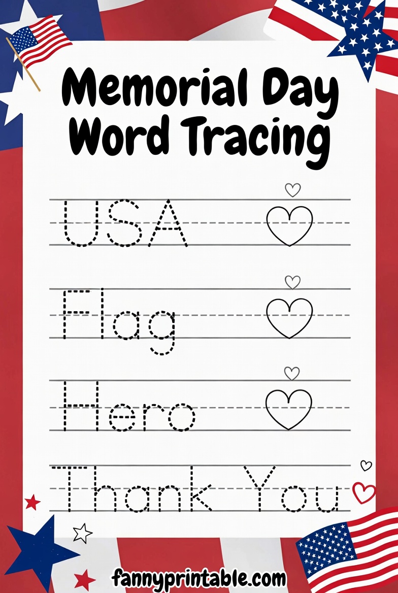 Free Memorial Day Printables For Kindergarten FannyPrintable.Com 1 Free Memorial Day Printables For Kindergarten - FannyPrintable.Com (1)