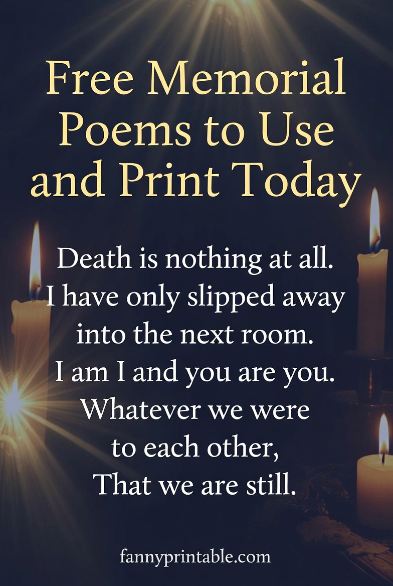 Free Memorial Poems to Use and Print Today FannyPrintable (3)