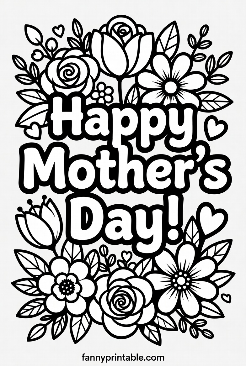 Free Printable Coloring Mother's Day Cards (1)