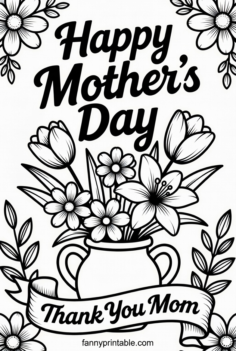 Free Printable Coloring Mother's Day Cards (2)
