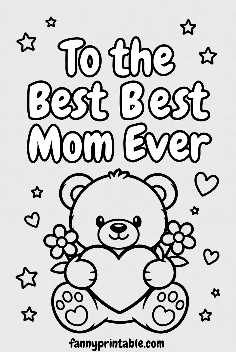 Free Printable Coloring Mother's Day Cards (3)