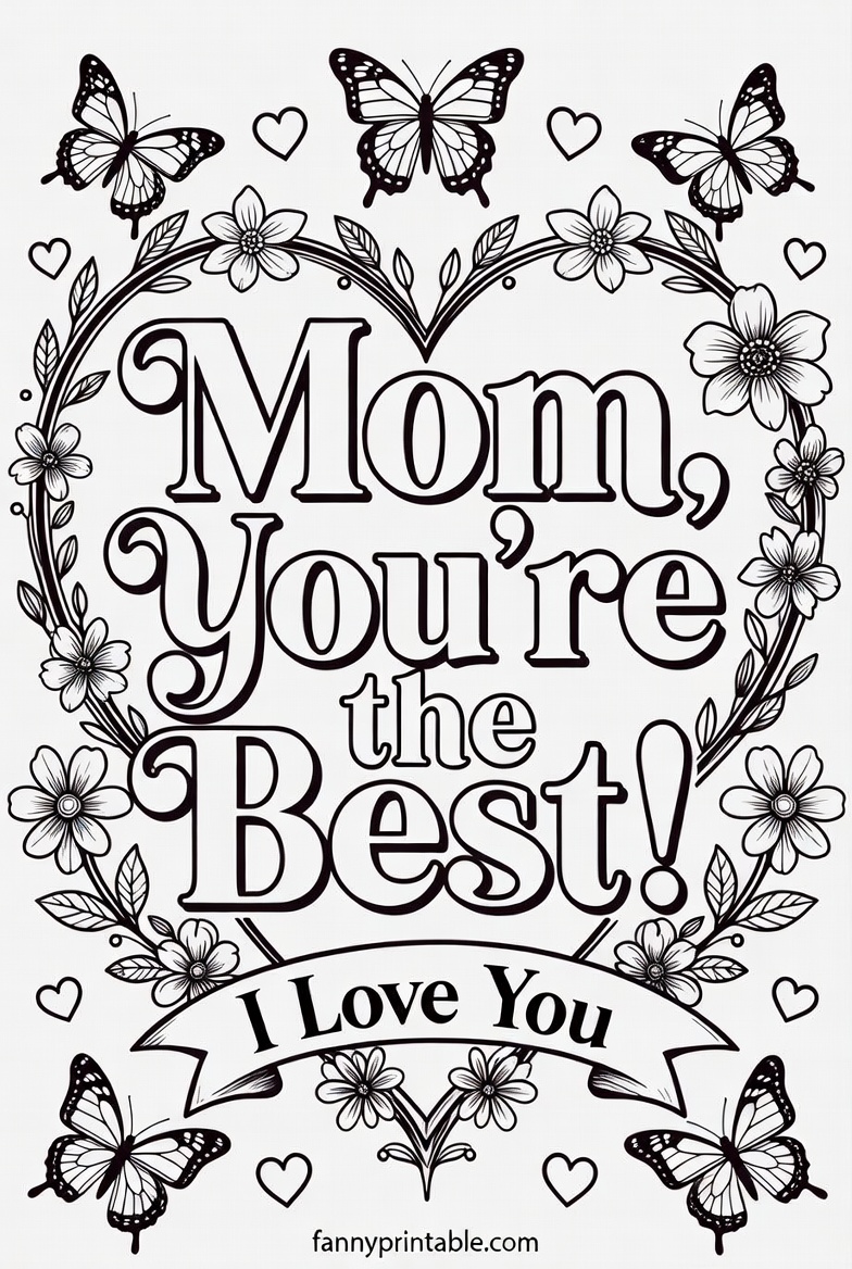 Free Printable Coloring Mother's Day Cards (4)